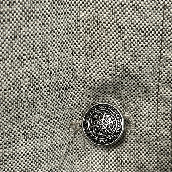 Kasper Blazer Women’s Size 12 Khaki Button 3/4 Flip Cuff Sleeve Corporate Preppy - Picture 2 of 14